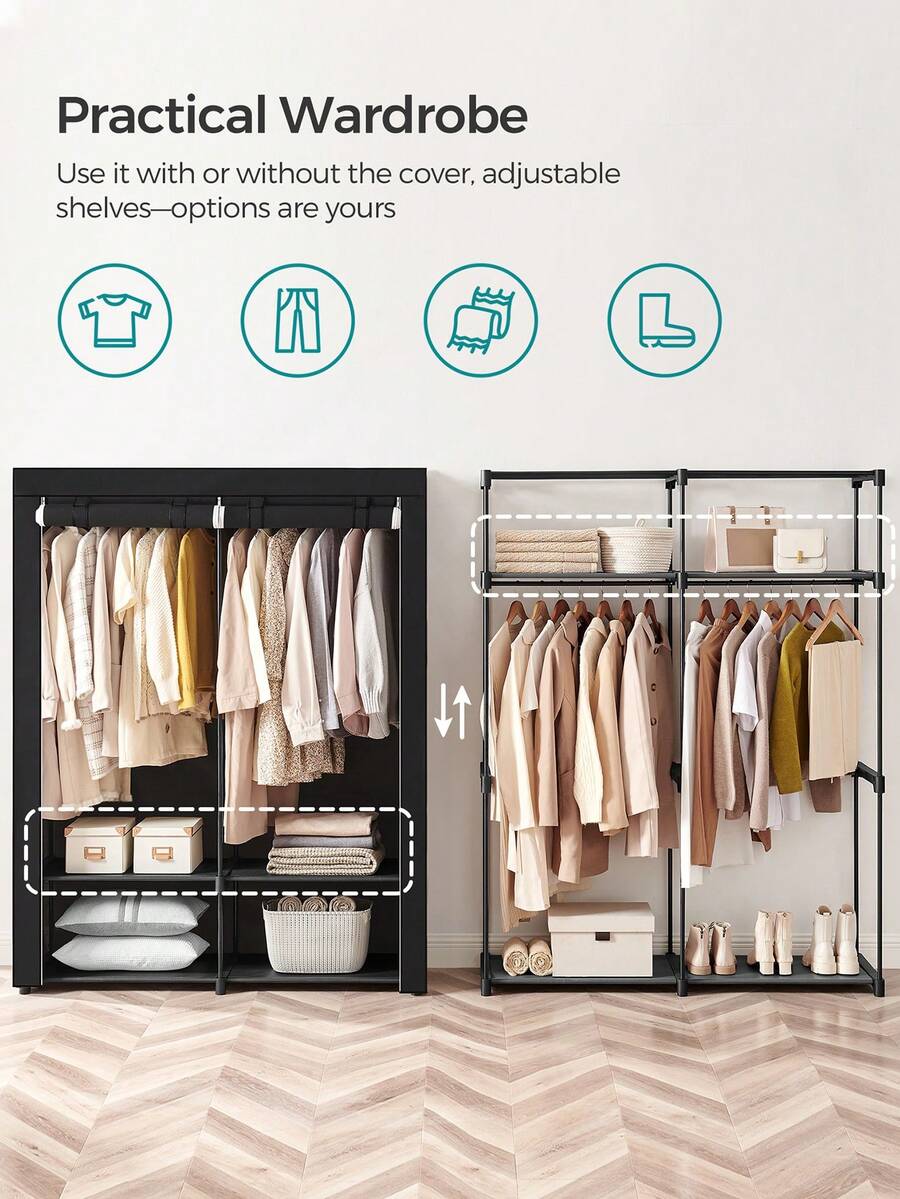 Closet Wardrobe, Portable Clos - Wardrobe Closet Portable Fabric Cover 评论和价格