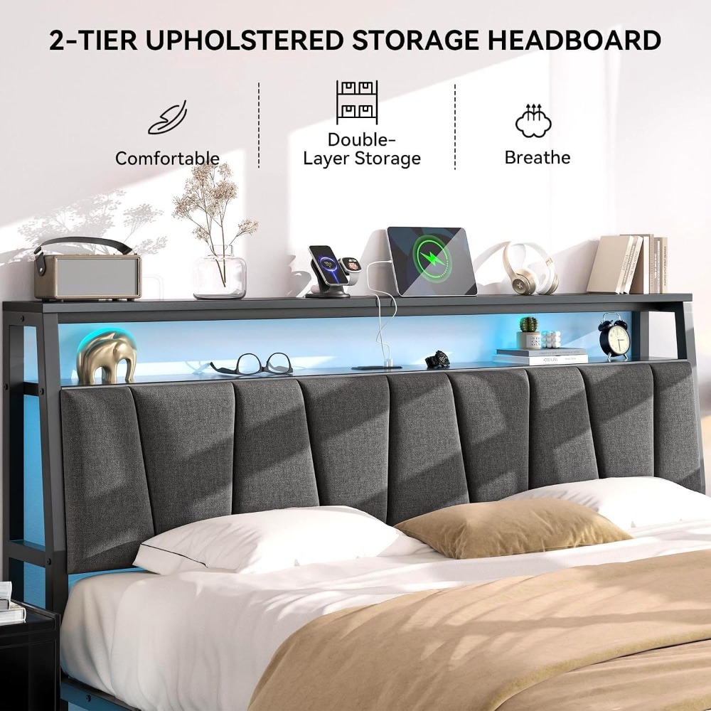 King Size Bed Frame with Stora - King Size Bed Frame With Storage Drawers 评论和价格