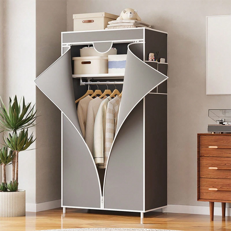 Red/Gray/Blue/Coffee Portable  - Wardrobe Closet Portable Fabric Cover 评论和价格