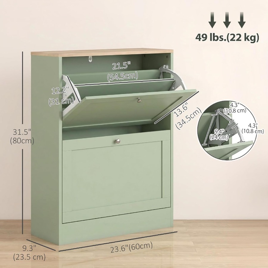 Entryway Shoe Storage Cabinet, - Shoe Rack Cabinet Narrow Entryway 评论和价格