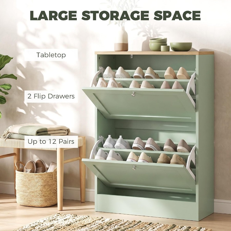 Entryway Shoe Storage Cabinet, - Shoe Rack Cabinet Narrow Entryway 评论和价格