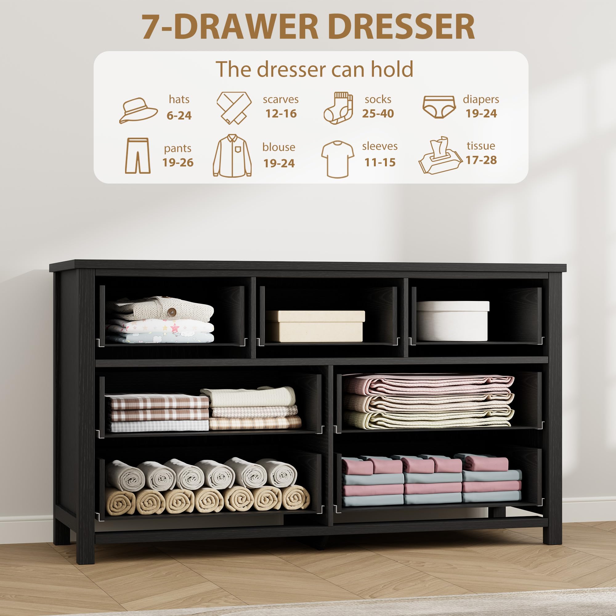 7 Drawer Dresser for Bedroom,  - Bedroom Furniture 评论和价格