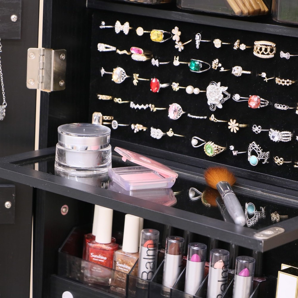 Lockable Standing Jewelry Armo - Full Length Mirror Jewelry Armoire 评论和价格