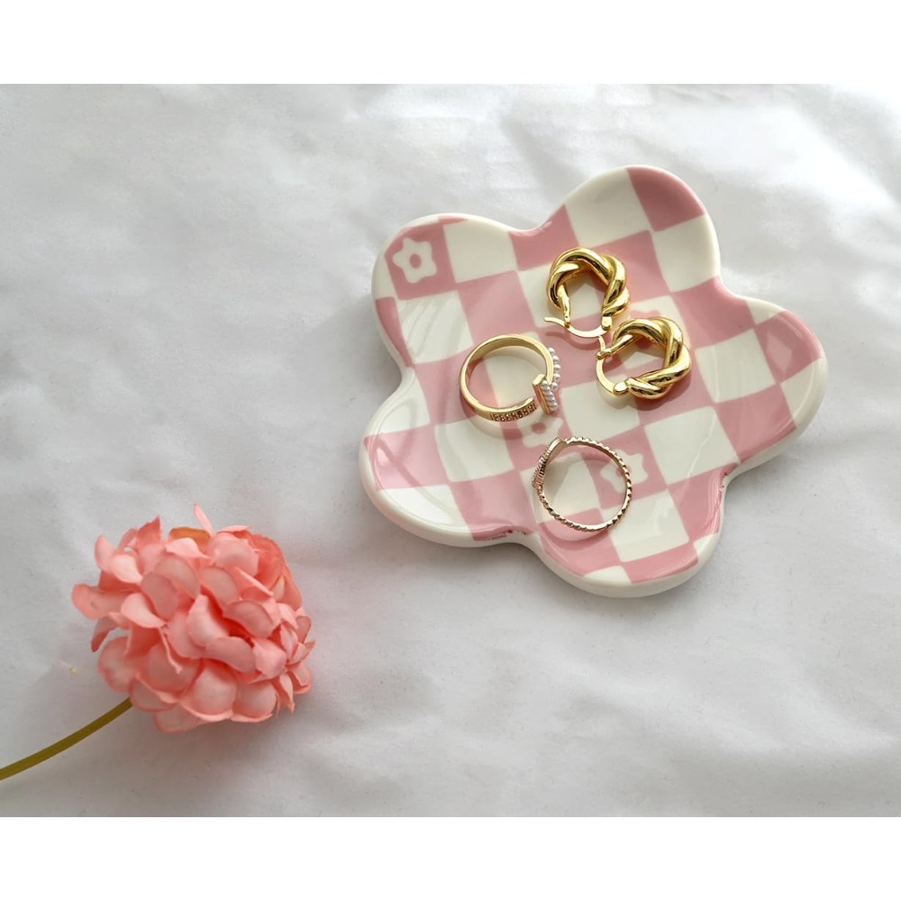 Ceramic Checkered Jewelry Tray - Bedroom Furniture 评论和价格