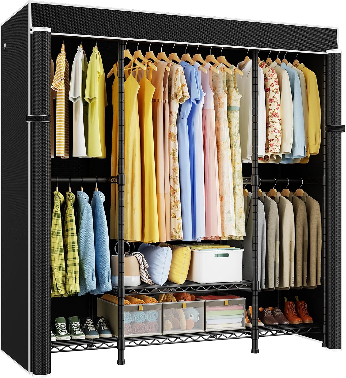 E3C Heavy Duty Portable Closet - Wardrobe Closet Portable Fabric Cover 评论和价格