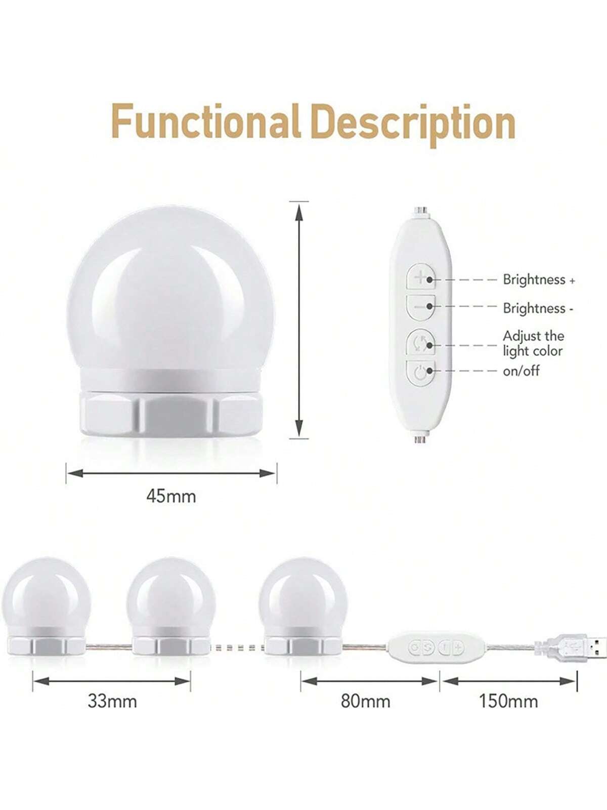 New Detachable Bulbs Professio - Dressing Table Vanity With Lighted Mirror 评论和价格