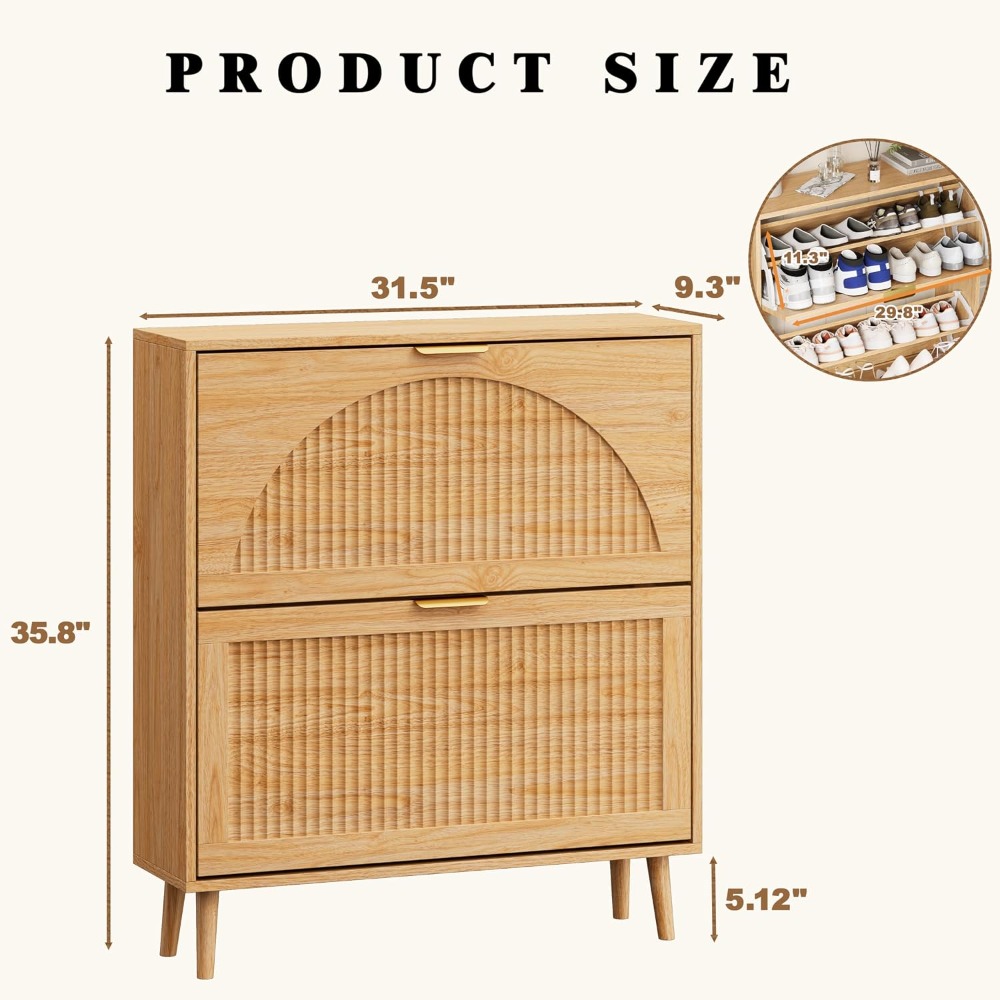 3 Flip Drawer Shoe Storage Cab - Shoe Rack Cabinet Narrow Entryway 评论和价格
