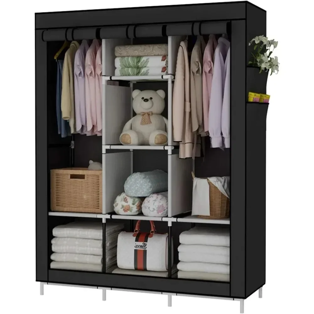 &Portable Wardrobe Closet Clot - Wardrobe Closet Portable Fabric Cover 评论和价格